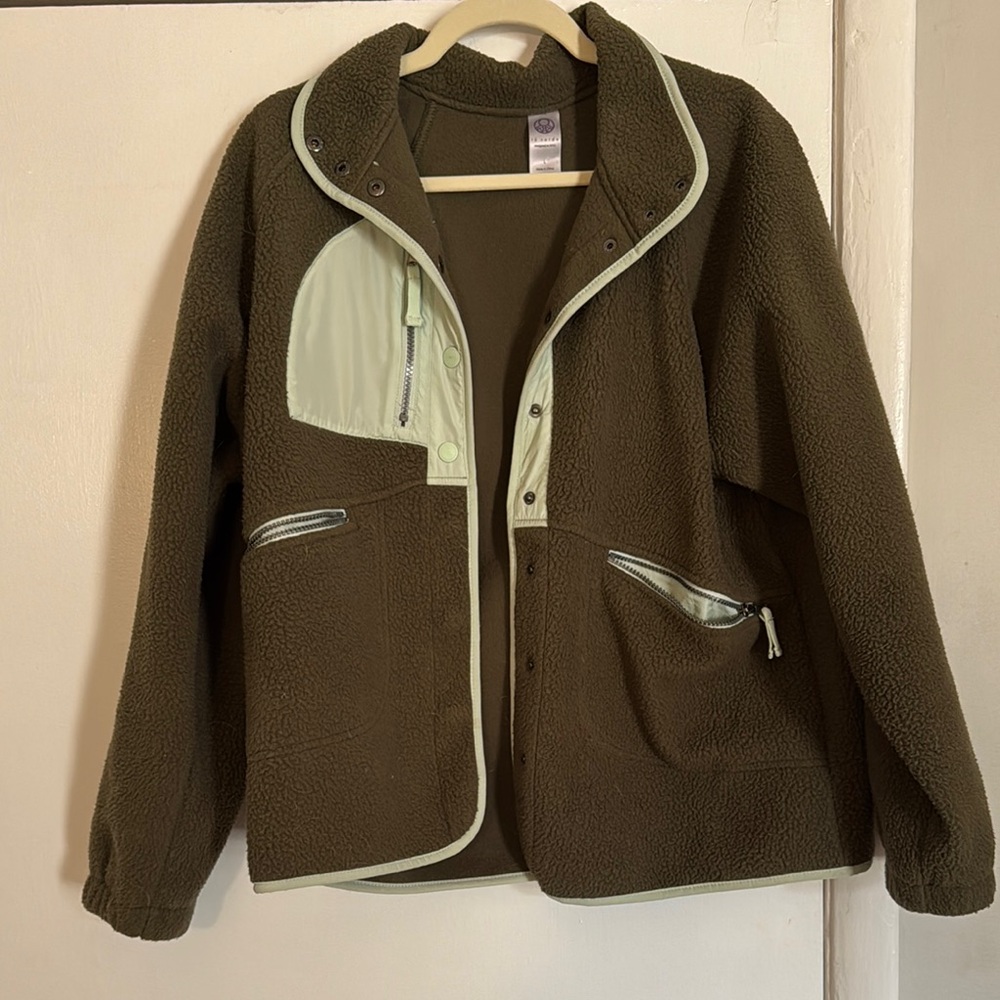 Olive Green Fleece Jacket